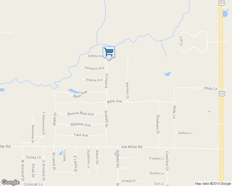 map of restaurants, bars, coffee shops, grocery stores, and more near 786 Belle Avenue in Lake Charles