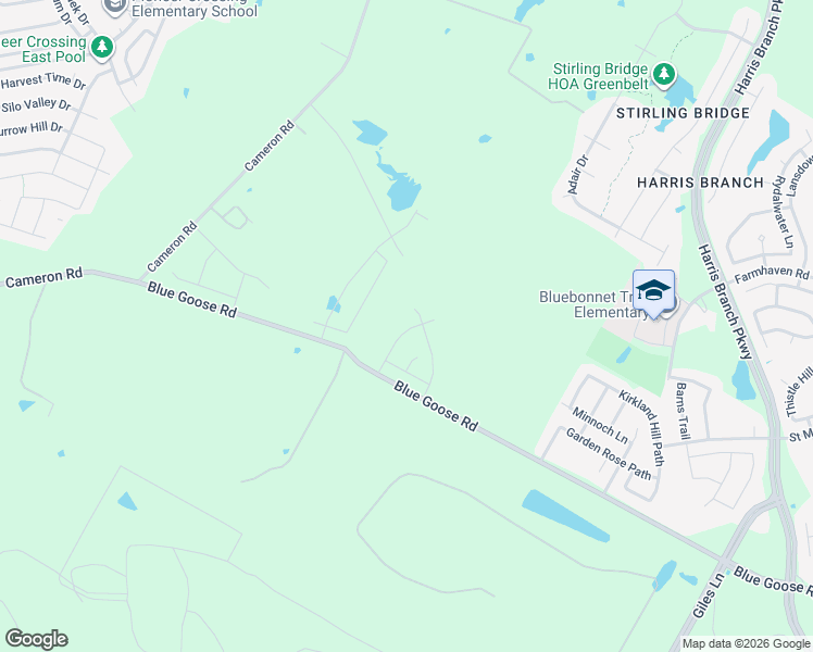 map of restaurants, bars, coffee shops, grocery stores, and more near 5510 Blue Goose Road in Austin