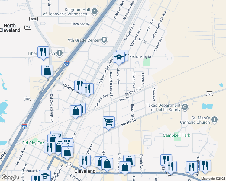 map of restaurants, bars, coffee shops, grocery stores, and more near 716 Junction Avenue in Cleveland