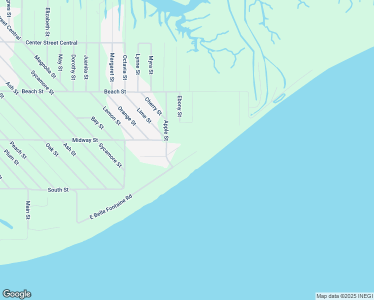 map of restaurants, bars, coffee shops, grocery stores, and more near 4800 East Belle Fontaine Road in Ocean Springs