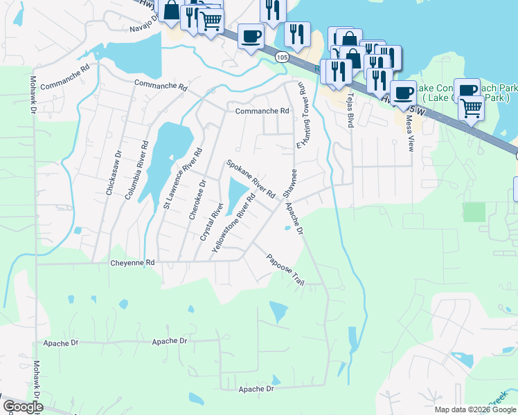 map of restaurants, bars, coffee shops, grocery stores, and more near 1004 Canadian River Circle in Montgomery