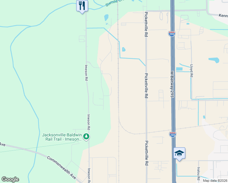 map of restaurants, bars, coffee shops, grocery stores, and more near 7131 Plymouth Grove Court in Jacksonville