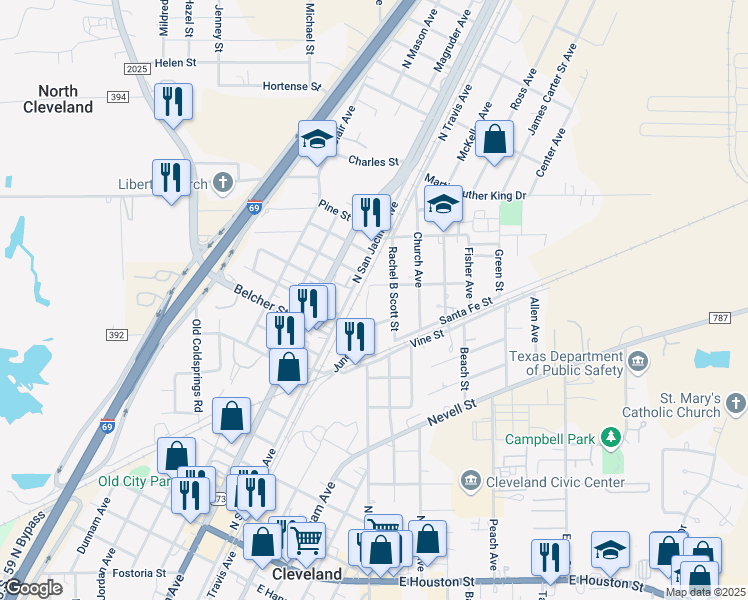map of restaurants, bars, coffee shops, grocery stores, and more near 716 Junction Avenue in Cleveland