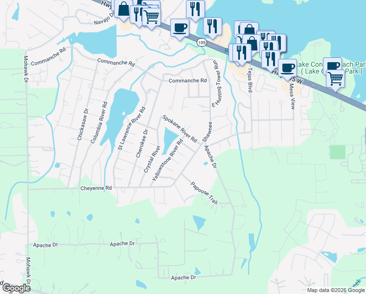 map of restaurants, bars, coffee shops, grocery stores, and more near 1004 Canadian River Circle in Montgomery