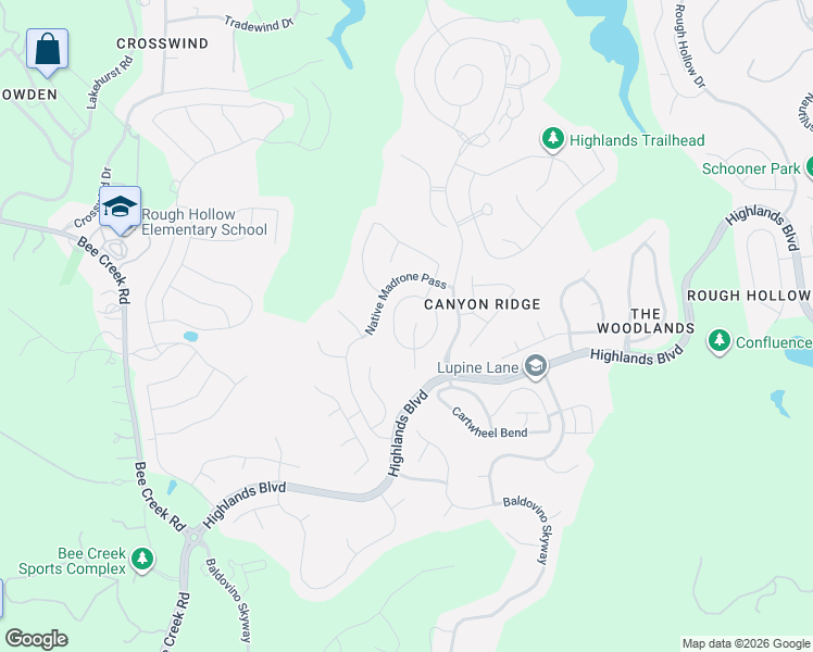 map of restaurants, bars, coffee shops, grocery stores, and more near 206 Majestic Arroyo Way in Austin