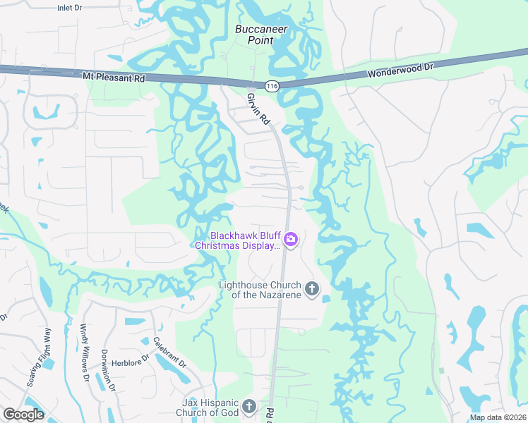 map of restaurants, bars, coffee shops, grocery stores, and more near 13143 Blackhawk Trail Court in Jacksonville