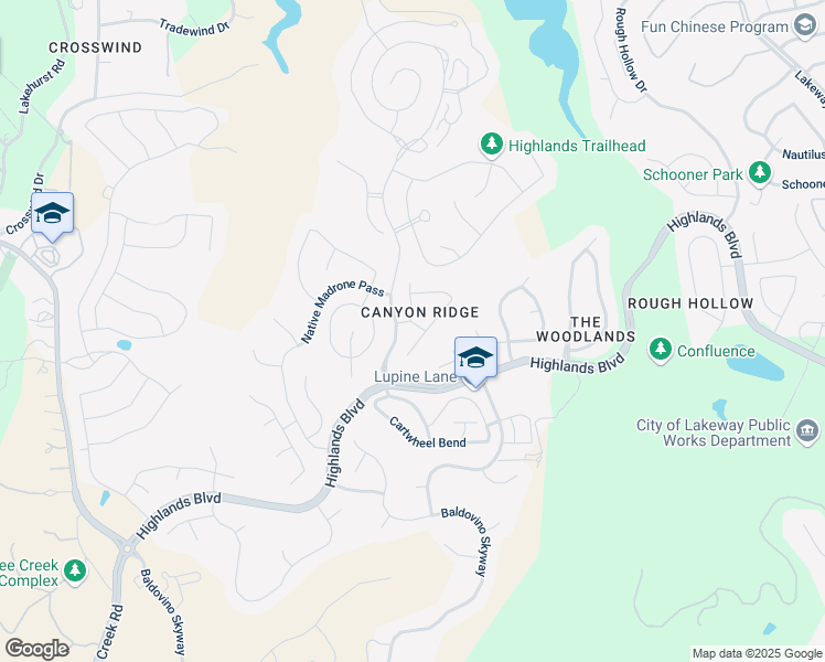 map of restaurants, bars, coffee shops, grocery stores, and more near 104 Maddy Way in Austin