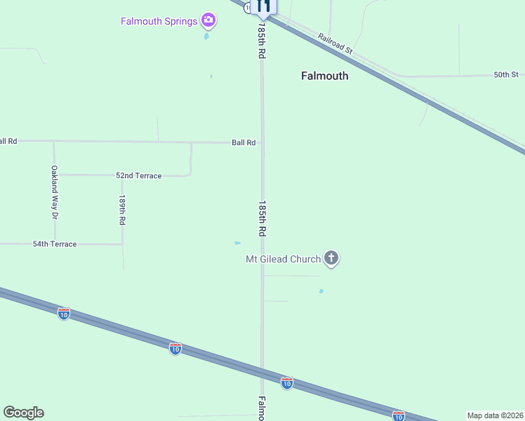 map of restaurants, bars, coffee shops, grocery stores, and more near 5405 185th Road in Live Oak