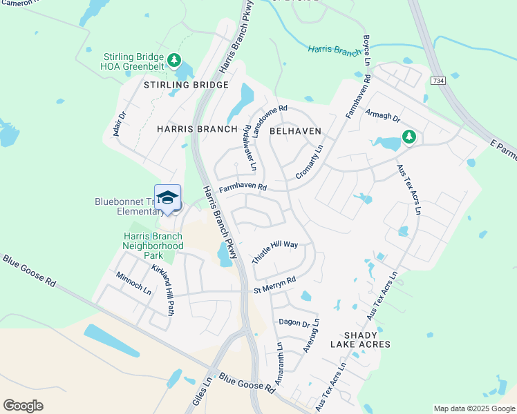 map of restaurants, bars, coffee shops, grocery stores, and more near 6614 Carisbrooke Lane in Austin