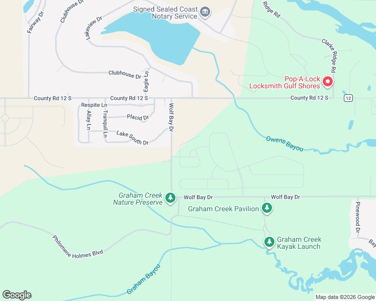 map of restaurants, bars, coffee shops, grocery stores, and more near 22740 Wolf Bay Drive in Foley