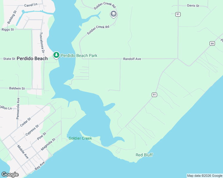map of restaurants, bars, coffee shops, grocery stores, and more near 8775 Scotts Lane in Elberta