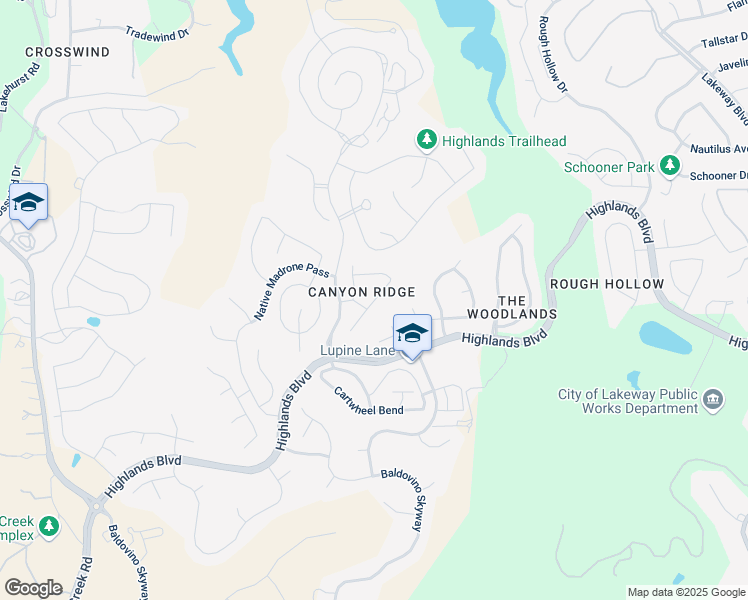 map of restaurants, bars, coffee shops, grocery stores, and more near Grant Cannon Lane in Austin