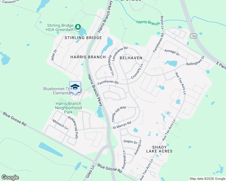 map of restaurants, bars, coffee shops, grocery stores, and more near 6610 Bramber Lane in Austin