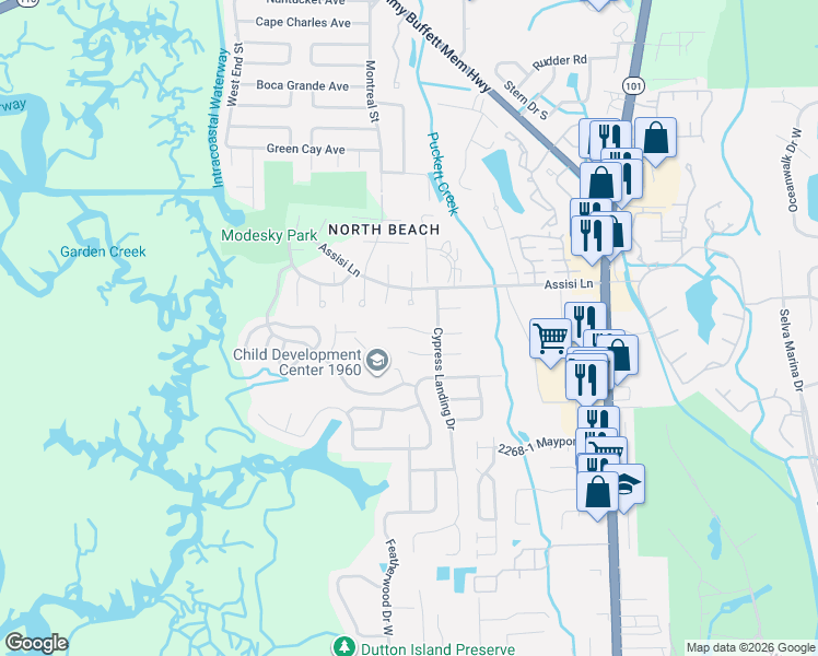 map of restaurants, bars, coffee shops, grocery stores, and more near 1081 Mimosa Cove Court East in Jacksonville