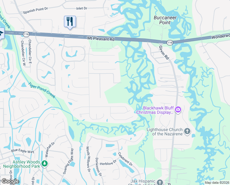 map of restaurants, bars, coffee shops, grocery stores, and more near 1450 Boyer Oaks Lane in Jacksonville