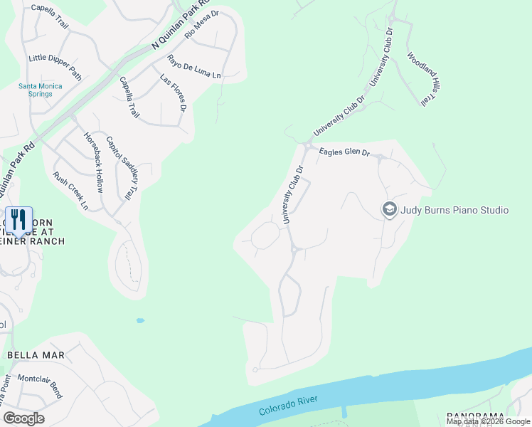 map of restaurants, bars, coffee shops, grocery stores, and more near 11909 Bristlewood Cove in Austin