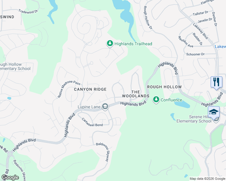map of restaurants, bars, coffee shops, grocery stores, and more near 212 Tavish Trail in Austin