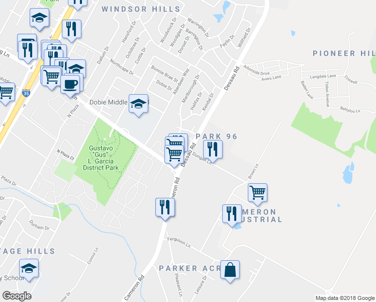 map of restaurants, bars, coffee shops, grocery stores, and more near Side Oats Drive [P] (~0 segments) in Austin