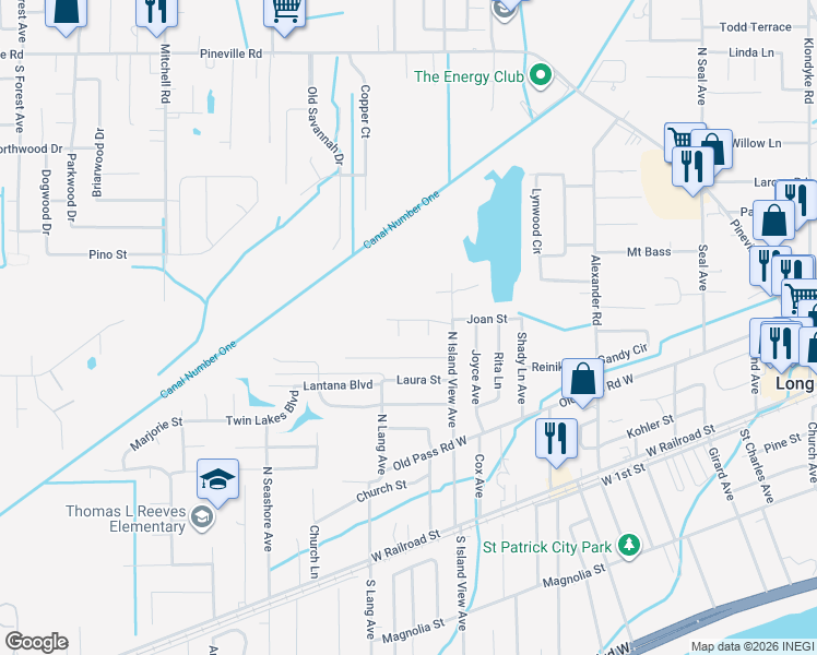 map of restaurants, bars, coffee shops, grocery stores, and more near 911 Latil Street in Long Beach