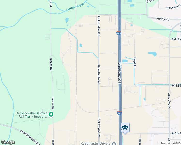 map of restaurants, bars, coffee shops, grocery stores, and more near 2300 Pickettville Road in Jacksonville