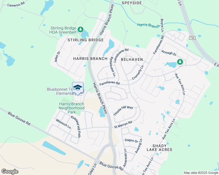 map of restaurants, bars, coffee shops, grocery stores, and more near 6517 Carisbrooke Lane in Austin