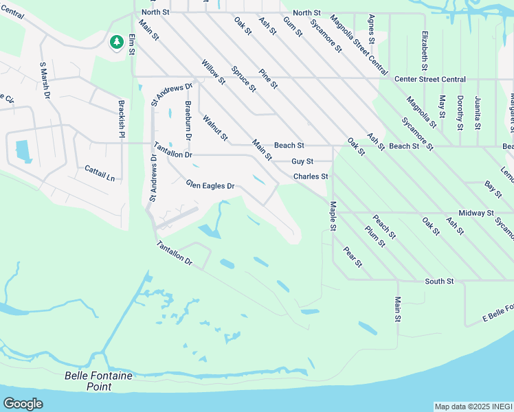 map of restaurants, bars, coffee shops, grocery stores, and more near 201 Glen Eagles Drive in Ocean Springs