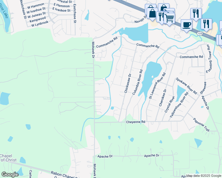 map of restaurants, bars, coffee shops, grocery stores, and more near 910 Dogwood Trail in Montgomery