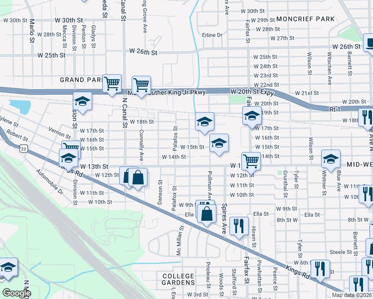 map of restaurants, bars, coffee shops, grocery stores, and more near 2412 Mc Millan Street in Jacksonville
