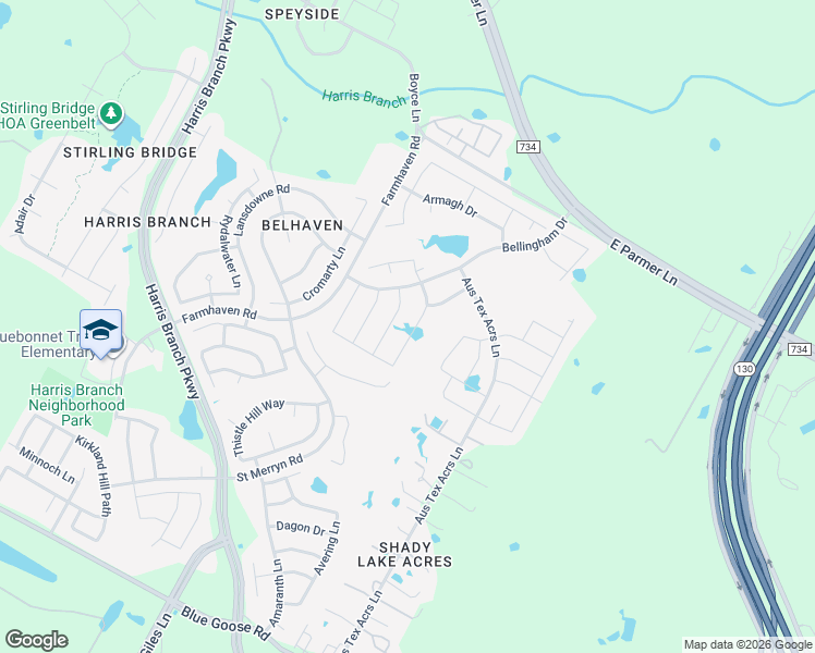 map of restaurants, bars, coffee shops, grocery stores, and more near 11816 Reindeer Drive in Austin