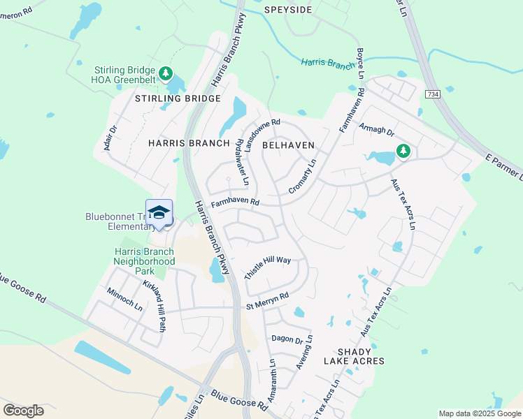 map of restaurants, bars, coffee shops, grocery stores, and more near 6614 Carisbrooke Lane in Austin