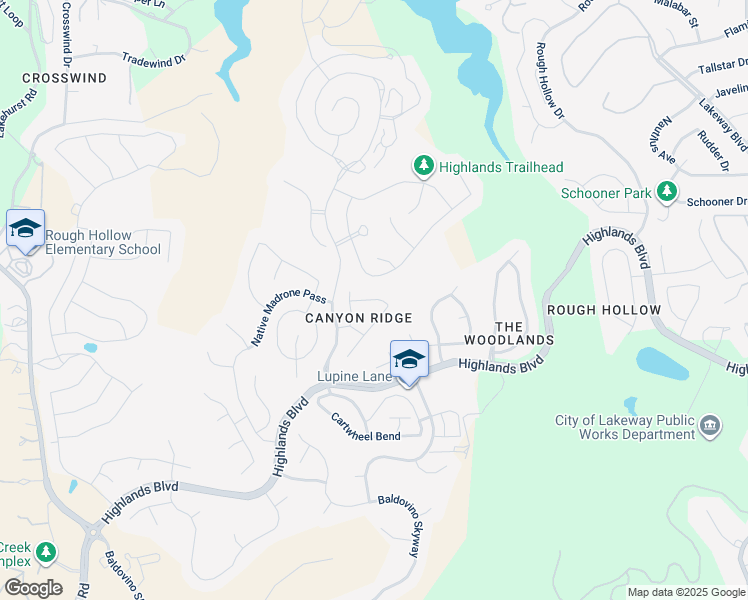 map of restaurants, bars, coffee shops, grocery stores, and more near Pierce Range Drive in Travis County
