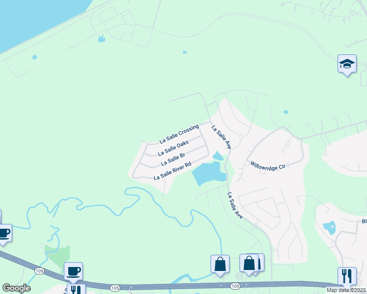 map of restaurants, bars, coffee shops, grocery stores, and more near 12079 La Salle Oaks in Conroe