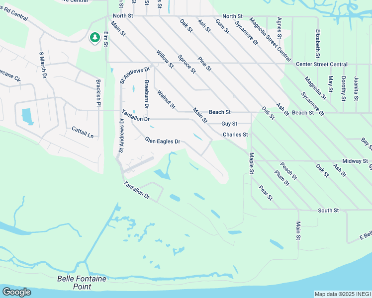 map of restaurants, bars, coffee shops, grocery stores, and more near 207 Glen Eagles Drive in Ocean Springs