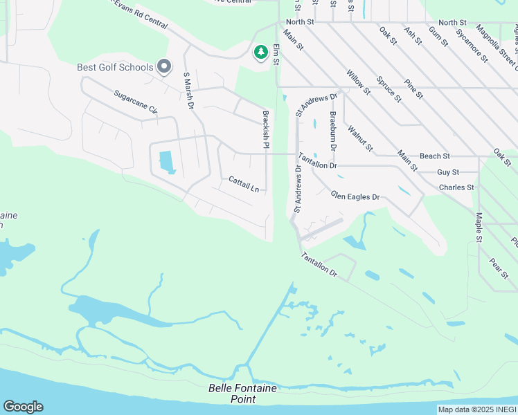 map of restaurants, bars, coffee shops, grocery stores, and more near 104 Oystercatcher Cove in Ocean Springs