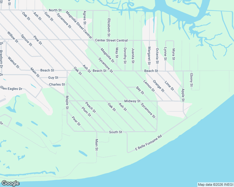 map of restaurants, bars, coffee shops, grocery stores, and more near 717-999 Gum Street in Ocean Springs