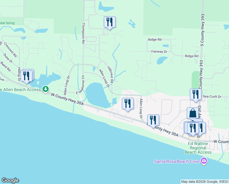 map of restaurants, bars, coffee shops, grocery stores, and more near in Walton County