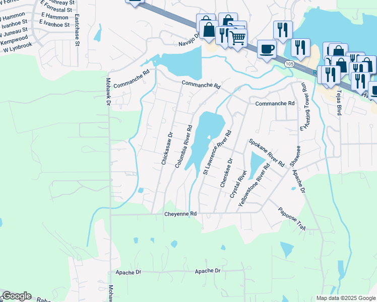 map of restaurants, bars, coffee shops, grocery stores, and more near 901 Columbia River Road in Montgomery