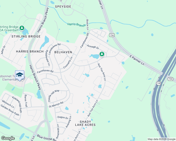 map of restaurants, bars, coffee shops, grocery stores, and more near 11816 Reindeer Drive in Austin