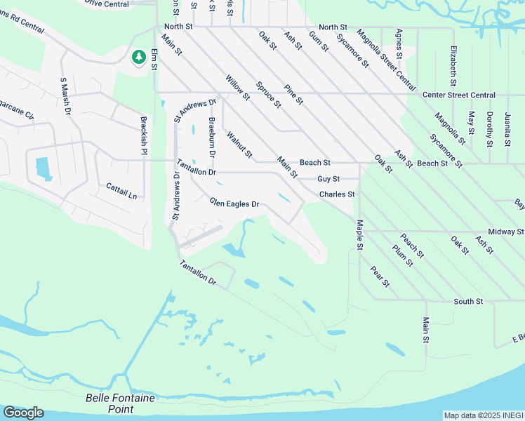 map of restaurants, bars, coffee shops, grocery stores, and more near 207 Glen Eagles Drive in Ocean Springs