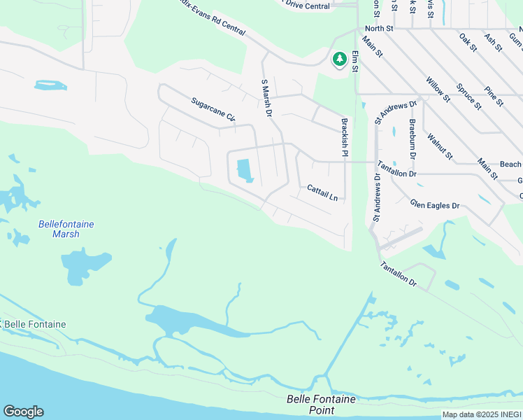 map of restaurants, bars, coffee shops, grocery stores, and more near 112 Needlerush Place in Ocean Springs