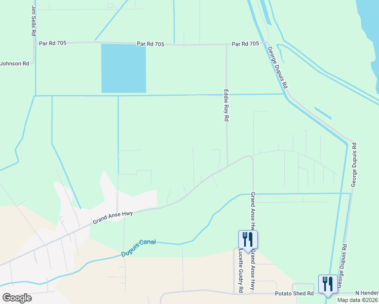 map of restaurants, bars, coffee shops, grocery stores, and more near 1033 Par Road 669 in Breaux Bridge