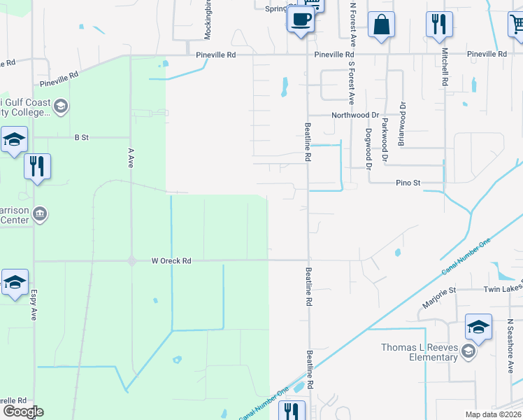 map of restaurants, bars, coffee shops, grocery stores, and more near 5013 Live Oak Dr in Long Beach