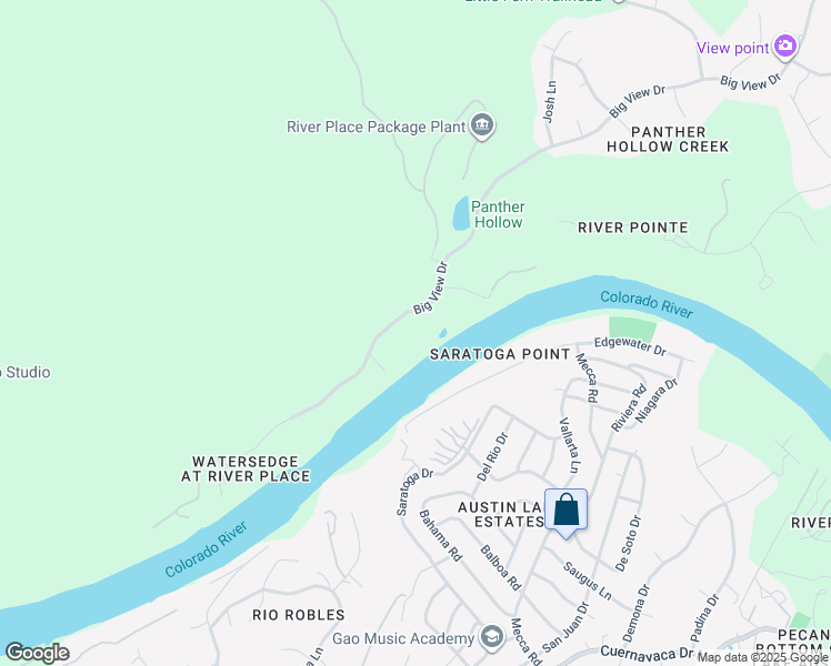 map of restaurants, bars, coffee shops, grocery stores, and more near 8624 Big View Dr in Austin