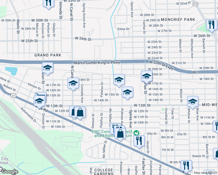 map of restaurants, bars, coffee shops, grocery stores, and more near 2618 Mc Millan Street in Jacksonville