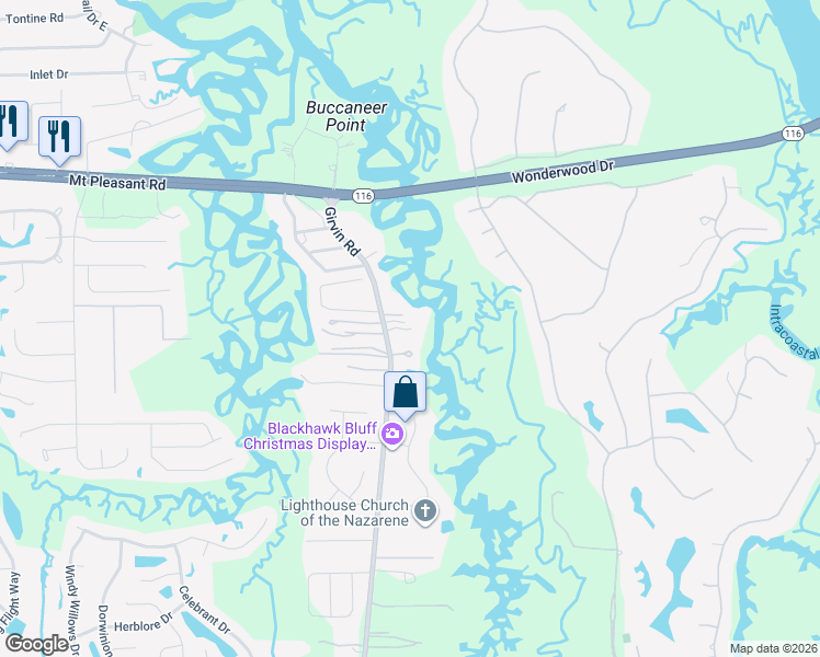 map of restaurants, bars, coffee shops, grocery stores, and more near 1585 Girvin Road in Jacksonville