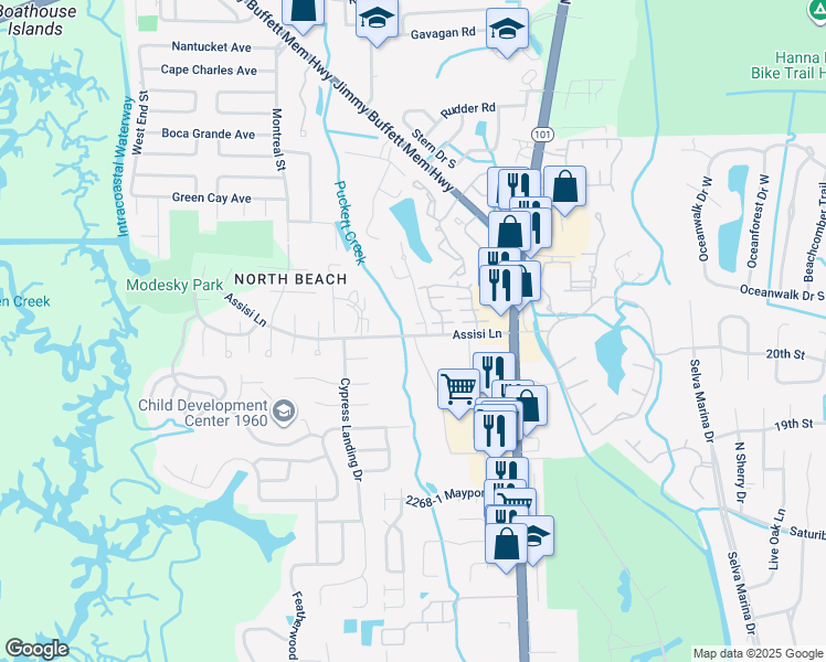 map of restaurants, bars, coffee shops, grocery stores, and more near 905 Assisi Lane in Jacksonville