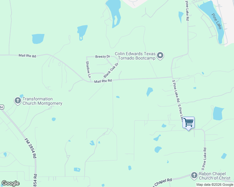 map of restaurants, bars, coffee shops, grocery stores, and more near 18151 Mail Route Road in Montgomery