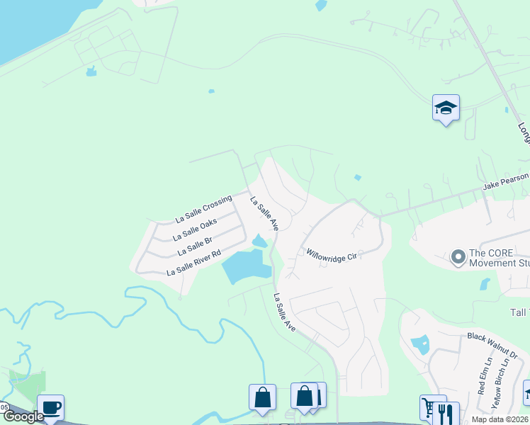 map of restaurants, bars, coffee shops, grocery stores, and more near 2826 La Salle Avenue in Conroe