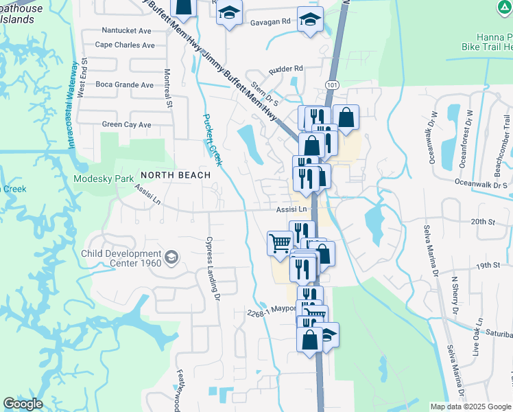 map of restaurants, bars, coffee shops, grocery stores, and more near 905 Assisi Lane in Jacksonville