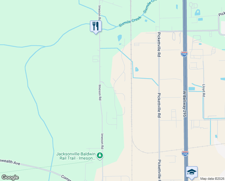 map of restaurants, bars, coffee shops, grocery stores, and more near 2181 Sotterley Lane in Jacksonville